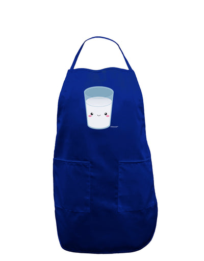 Cute Matching Milk and Cookie Design - Milk Dark Adult Apron by TooLoud-Bib Apron-TooLoud-Royal Blue-One-Size-Davson Sales