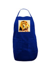 Lion Watercolor 4 Text Dark Adult Apron-Bib Apron-TooLoud-Royal Blue-One-Size-Davson Sales