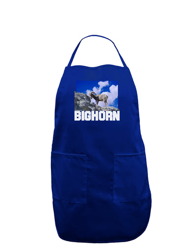 Bighorn Ram Text Dark Adult Apron-Bib Apron-TooLoud-Royal Blue-One-Size-Davson Sales