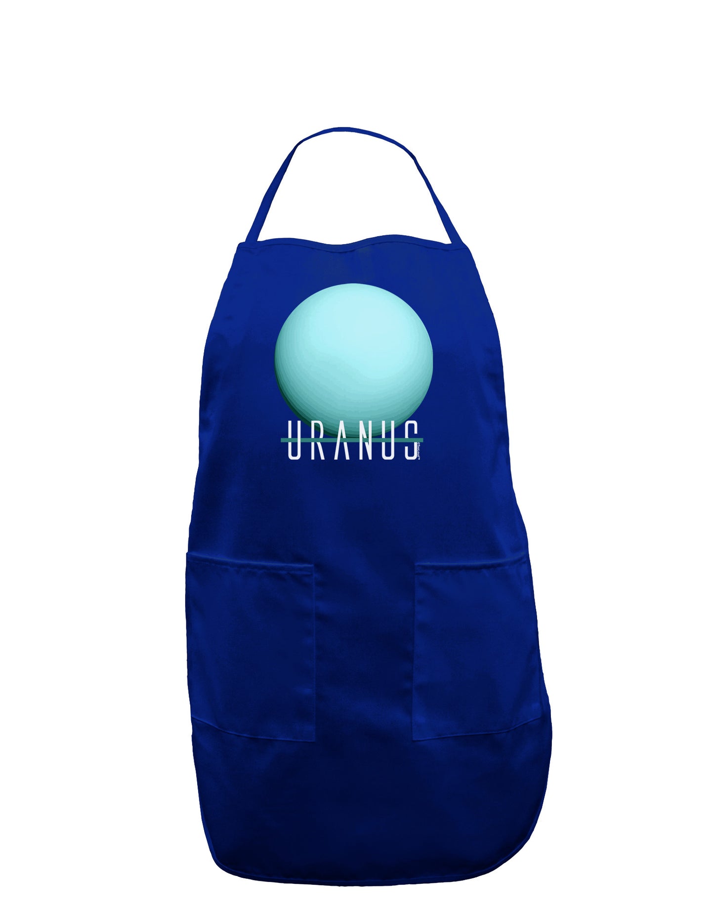 Planet Uranus Text Dark Adult Apron-Bib Apron-TooLoud-Royal Blue-One-Size-Davson Sales