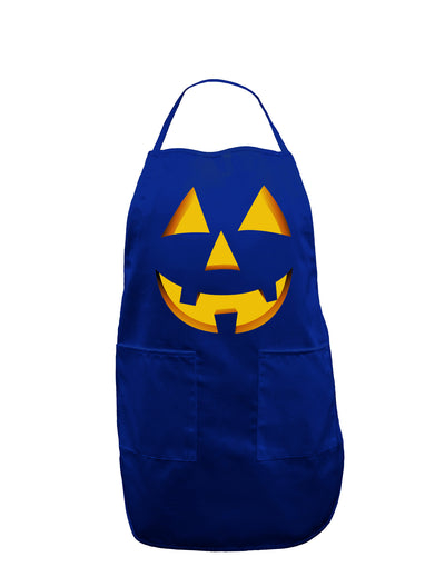 Happy Cute Jack O' Lantern Pumpkin Face Dark Adult Apron-Bib Apron-TooLoud-Royal Blue-One-Size-Davson Sales