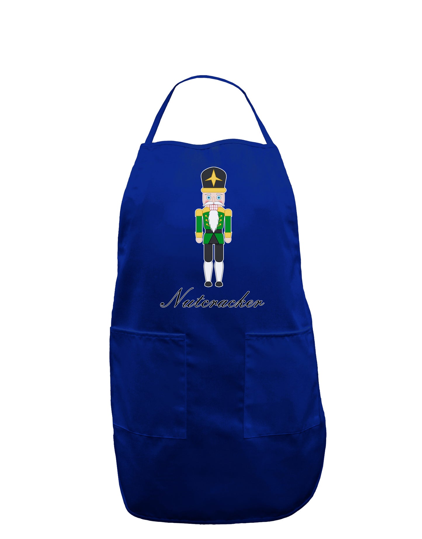 Nutcracker - Green Gold Black Text Dark Adult Apron-Bib Apron-TooLoud-Royal Blue-One-Size-Davson Sales