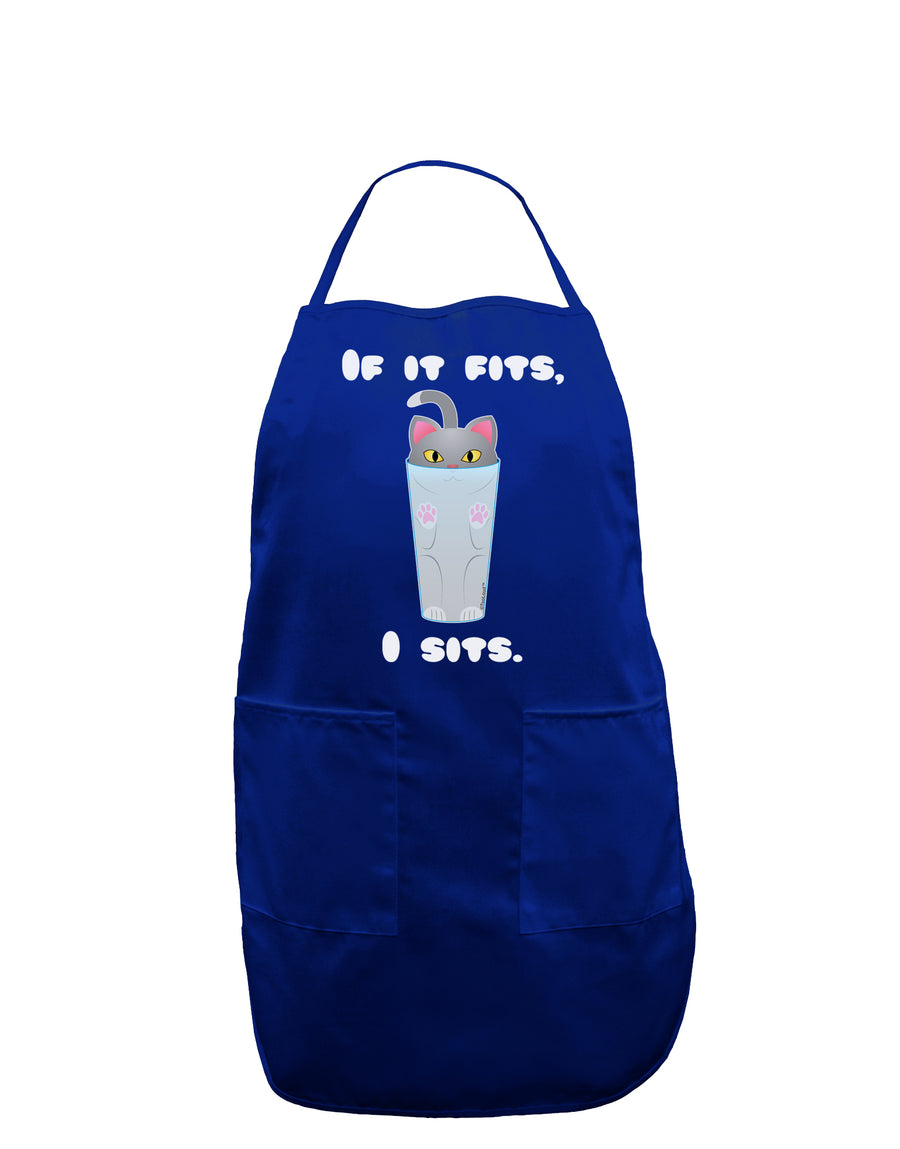 If It Fits - Cute Cat Design Dark Adult Apron by TooLoud-Bib Apron-TooLoud-Black-One-Size-Davson Sales