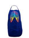 Rainbow Skeleton Ribcage with Heart Dark Adult Apron-Bib Apron-TooLoud-Royal Blue-One-Size-Davson Sales