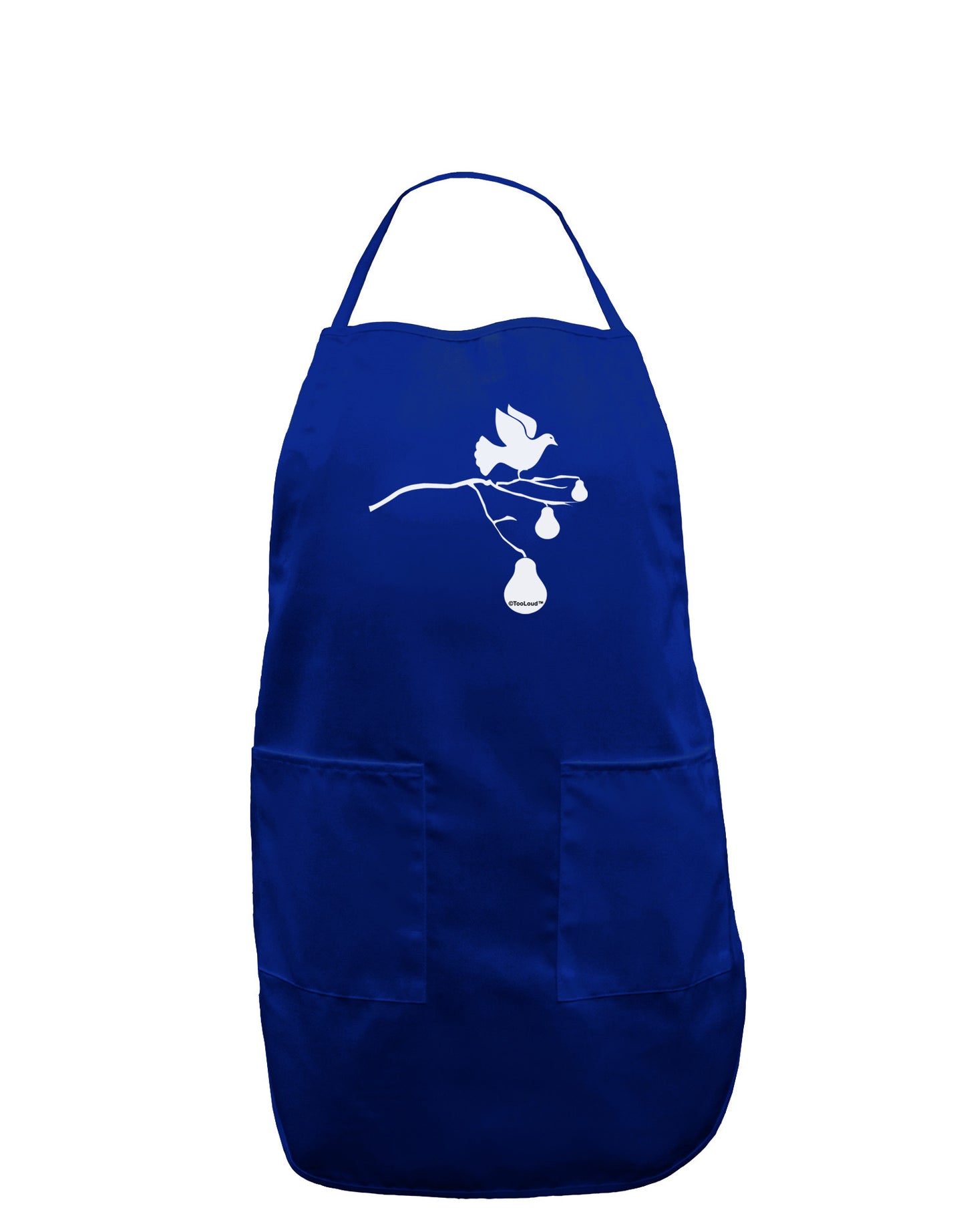 Partridge In A Pear Tree Dark Adult Apron-Bib Apron-TooLoud-Royal Blue-One-Size-Davson Sales