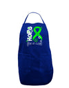 Hope for a Cure - Lime Green Ribbon Lyme Disease - Flowers Dark Adult Apron-Bib Apron-TooLoud-Royal Blue-One-Size-Davson Sales