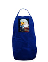 Patriotic Bald Eagle - American Flag Dark Adult Apron by TooLoud-Bib Apron-TooLoud-Royal Blue-One-Size-Davson Sales