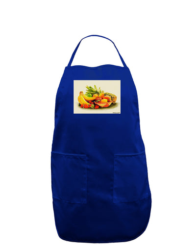 Watercolor Fruit Bowl 2 Dark Adult Apron-Bib Apron-TooLoud-Royal Blue-One-Size-Davson Sales