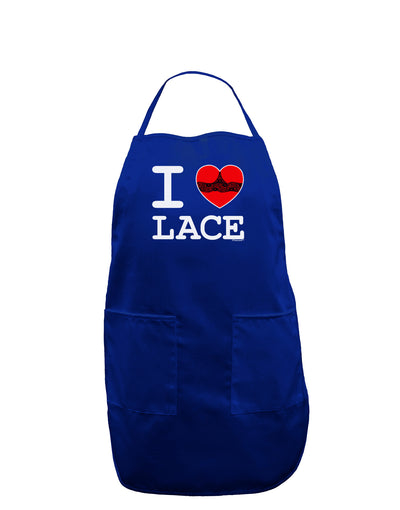 I Love Heart Lace Dark Adult Apron-Bib Apron-TooLoud-Royal Blue-One-Size-Davson Sales