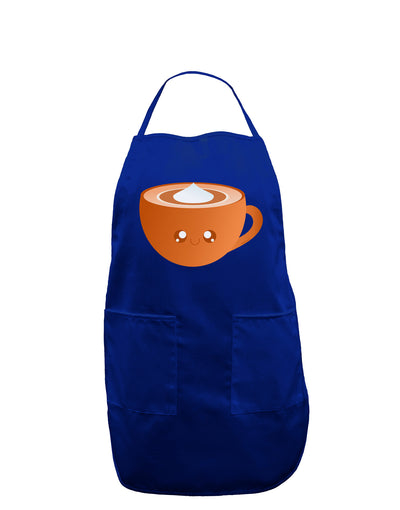 Cute Holiday Drink Pumpkin Spice Latte Dark Adult Apron-Bib Apron-TooLoud-Royal Blue-One-Size-Davson Sales