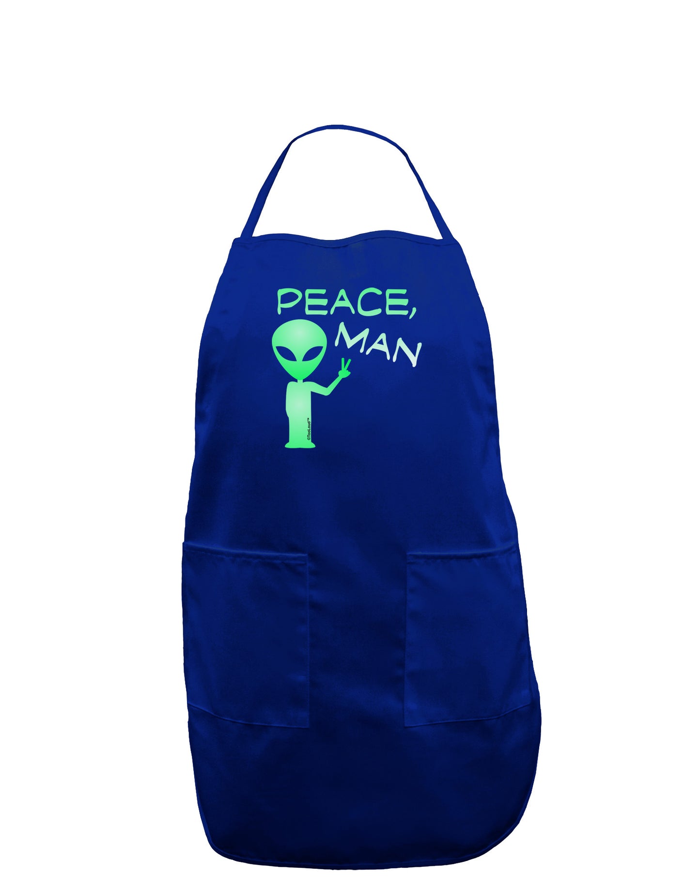 Peace Man Alien Dark Adult Apron-Bib Apron-TooLoud-Royal Blue-One-Size-Davson Sales