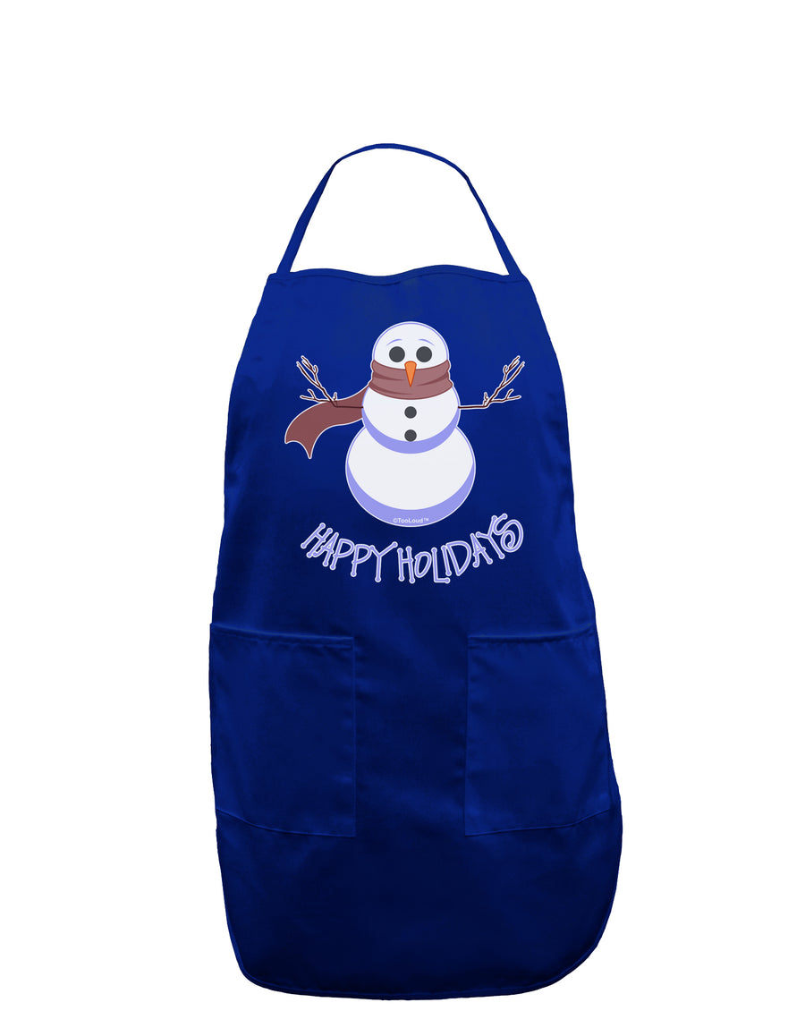 Snowman - Happy Holidays Dark Adult Apron-Bib Apron-TooLoud-Black-One-Size-Davson Sales