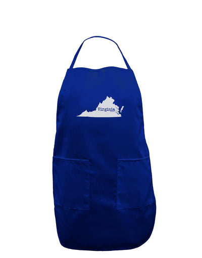 Virginia - United States Shape Dark Adult Apron by TooLoud-Bib Apron-TooLoud-Royal Blue-One-Size-Davson Sales