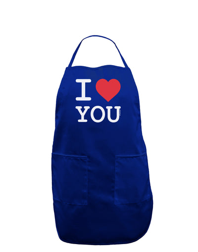 I Heart You Dark Adult Apron-Bib Apron-TooLoud-Royal Blue-One-Size-Davson Sales