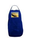 Iguana Watercolor Text Dark Adult Apron-Bib Apron-TooLoud-Royal Blue-One-Size-Davson Sales