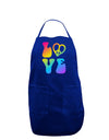 Peace and Love - Peace Heart Love Dark Adult Apron-Bib Apron-TooLoud-Royal Blue-One-Size-Davson Sales