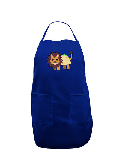 Cute Taco Lion Dark Adult Apron-Bib Apron-TooLoud-Royal Blue-One-Size-Davson Sales