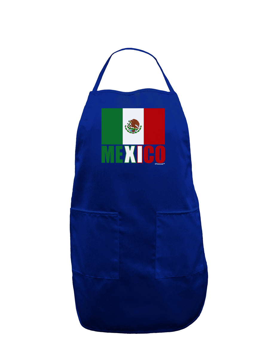 Mexican Flag - Mexico Text Dark Adult Apron by TooLoud-Bib Apron-TooLoud-Black-One-Size-Davson Sales