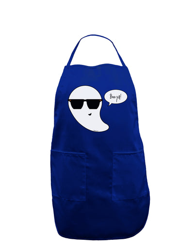 Boo Ya Cool Ghost Halloween Dark Adult Apron-Bib Apron-TooLoud-Royal Blue-One-Size-Davson Sales