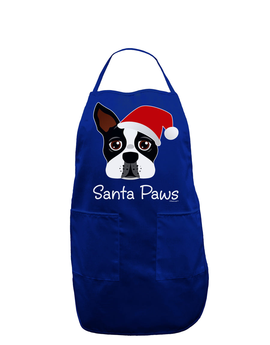 Santa Paws Christmas Dog Dark Adult Apron-Bib Apron-TooLoud-Black-One-Size-Davson Sales