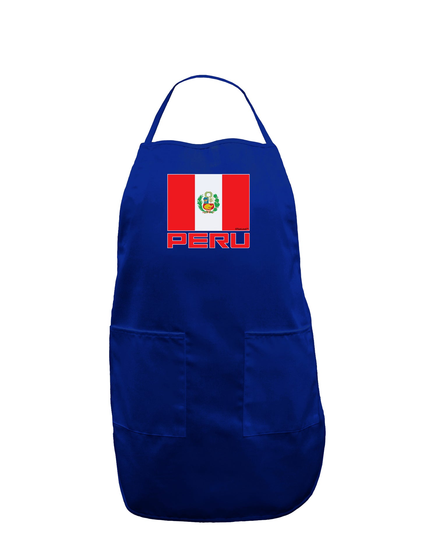 Peru Flag Dark Dark Adult Apron-Bib Apron-TooLoud-Royal Blue-One-Size-Davson Sales