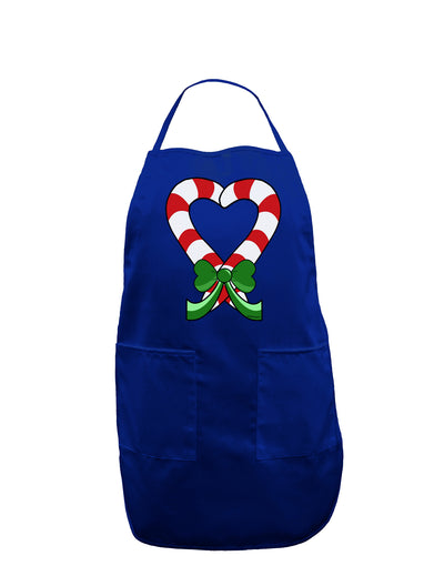 Candy Cane Heart Christmas Dark Adult Apron-Bib Apron-TooLoud-Royal Blue-One-Size-Davson Sales