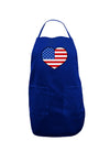 American Flag Heart Design Dark Adult Apron by TooLoud-Bib Apron-TooLoud-Royal Blue-One-Size-Davson Sales