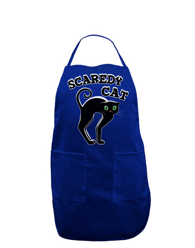 Cute Scaredy Cat Black Cat Halloween Dark Adult Apron-Bib Apron-TooLoud-Royal Blue-One-Size-Davson Sales