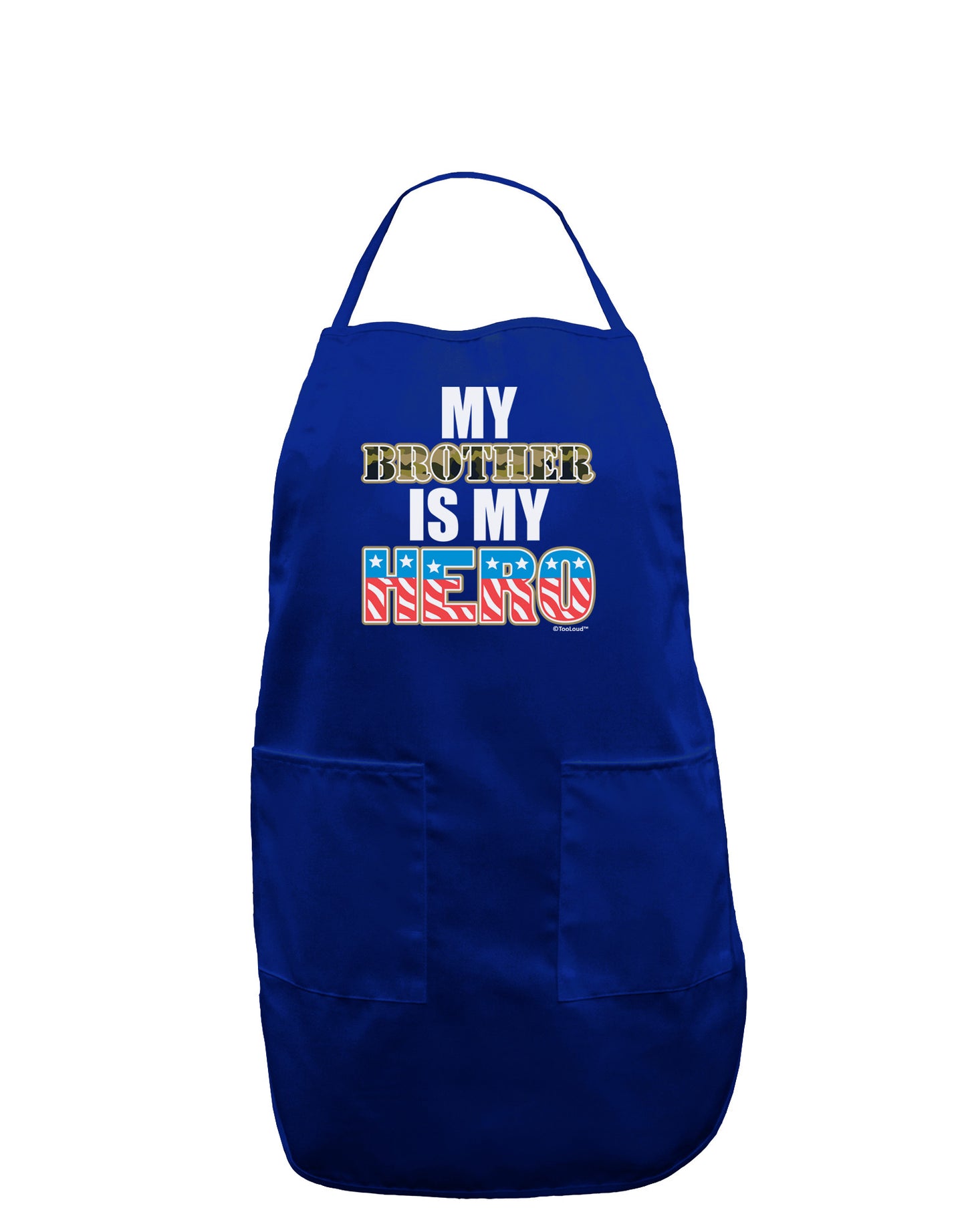My Brother is My Hero - Armed Forces Dark Adult Apron by TooLoud-Bib Apron-TooLoud-Royal Blue-One-Size-Davson Sales