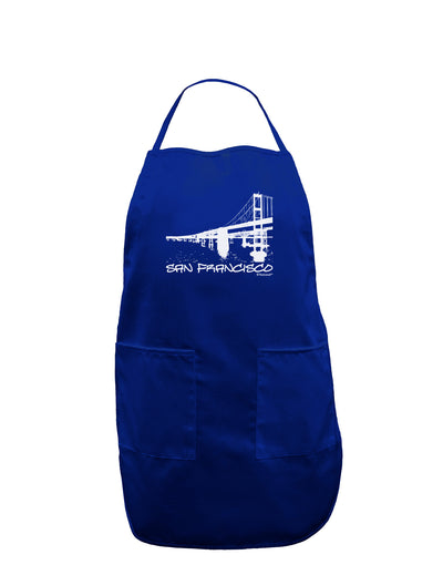 Bay Bridge Cutout Design - San Francisco Dark Adult Apron by TooLoud-Bib Apron-TooLoud-Royal Blue-One-Size-Davson Sales