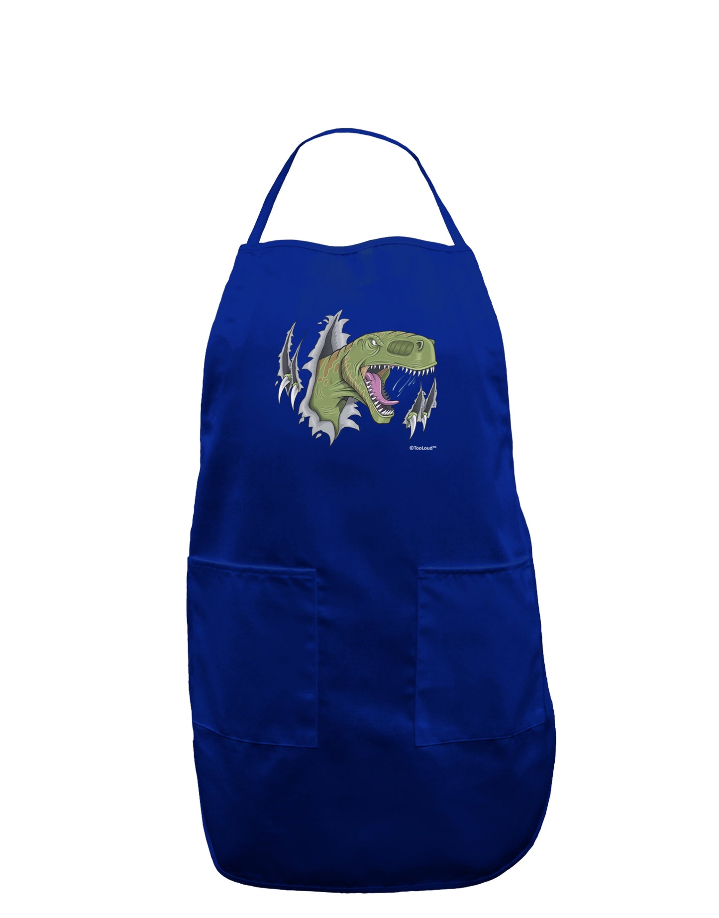 Green Dinosaur Breaking Free Dark Adult Apron by TooLoud-Bib Apron-TooLoud-Royal Blue-One-Size-Davson Sales