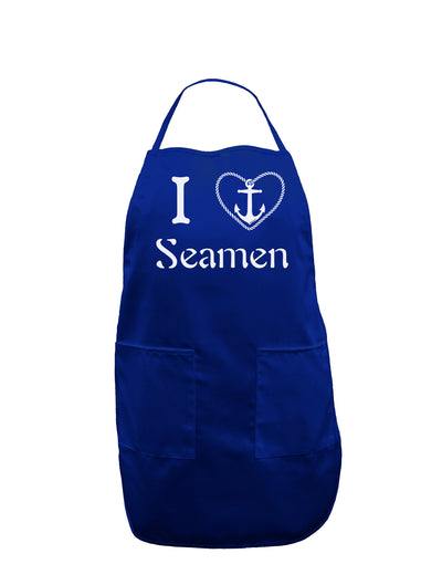I Love Heart Anchor Seamen Dark Adult Apron-Bib Apron-TooLoud-Royal Blue-One-Size-Davson Sales