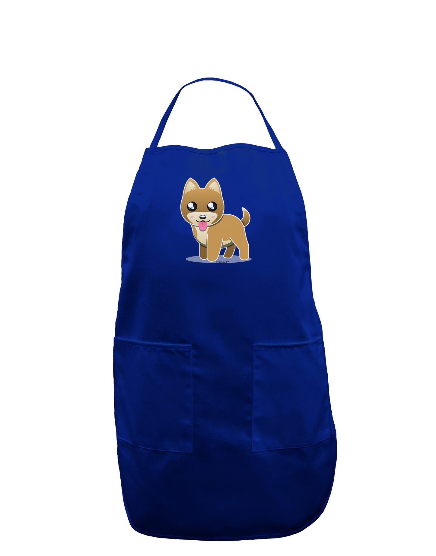 Kawaii Standing Puppy Dark Adult Apron-Bib Apron-TooLoud-Royal Blue-One-Size-Davson Sales