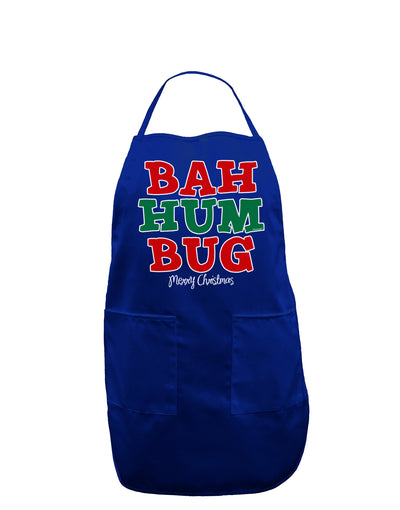 Bah Humbug Merry Christmas Dark Adult Apron-Bib Apron-TooLoud-Royal Blue-One-Size-Davson Sales
