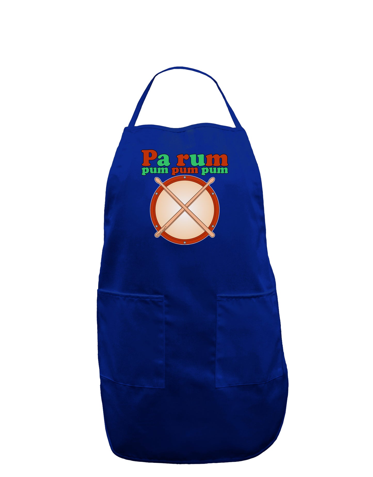 Pa Rum Pum Pum Pum Dark Adult Apron-Bib Apron-TooLoud-Royal Blue-One-Size-Davson Sales