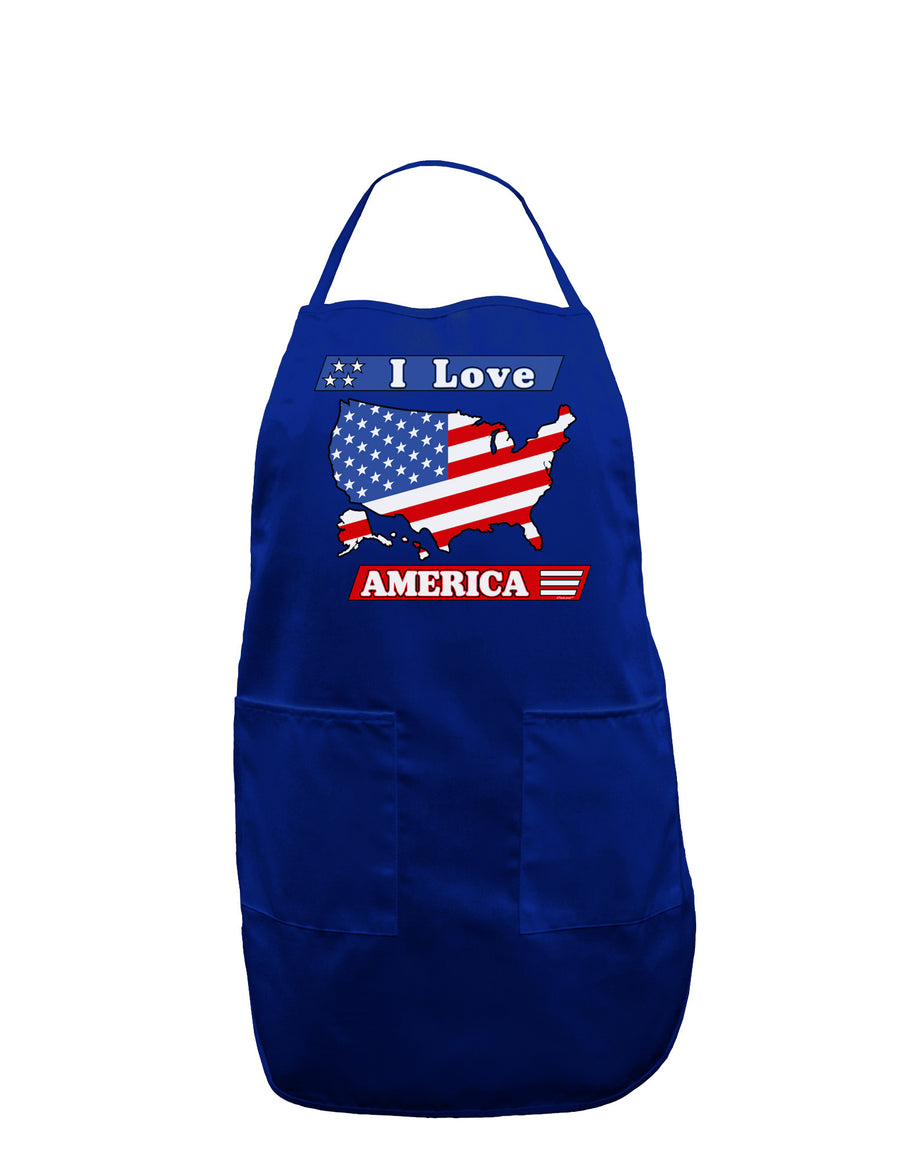 I Love America Dark Adult Apron-Bib Apron-TooLoud-Black-One-Size-Davson Sales