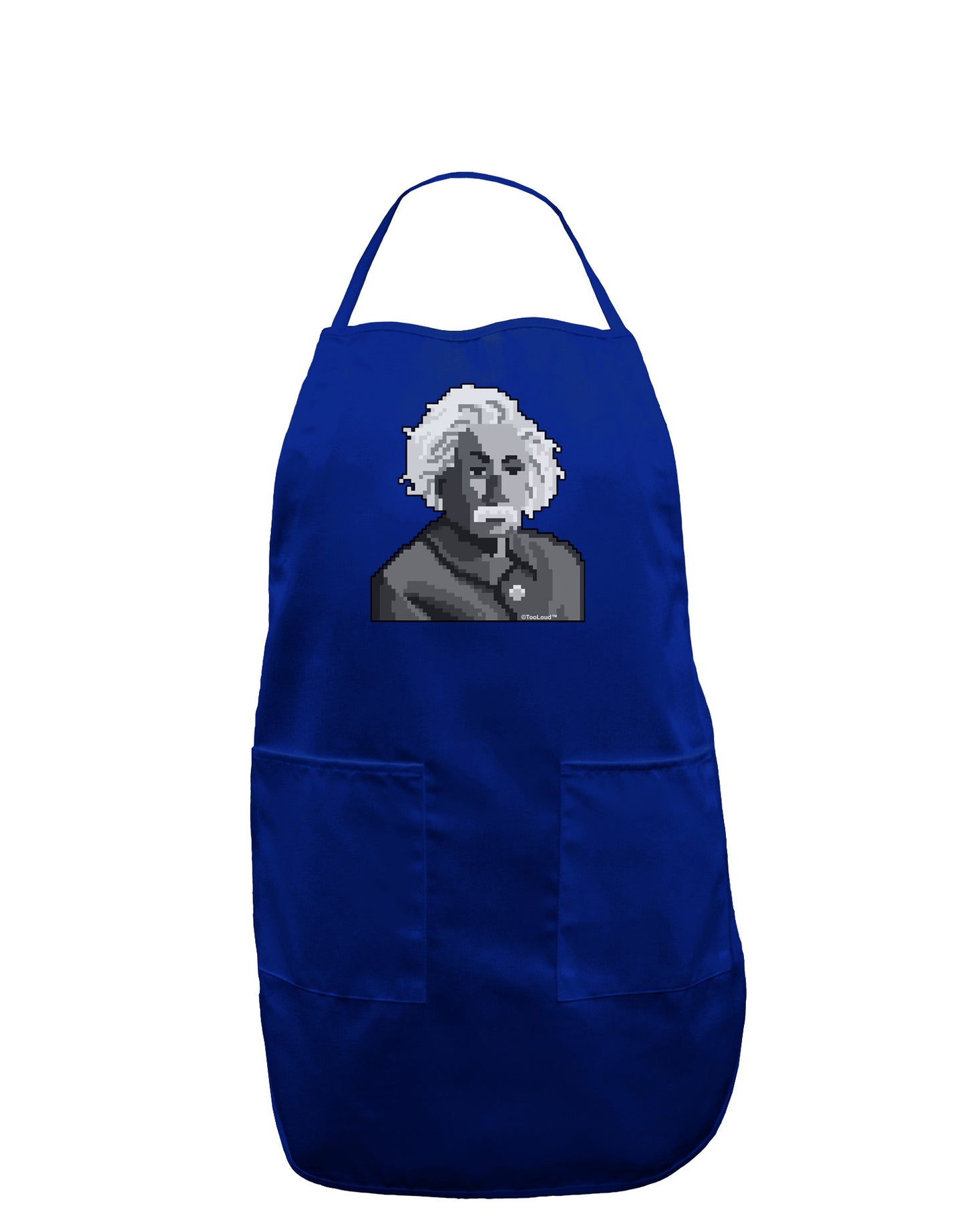 Pixel Albert Design Dark Adult Apron by TooLoud-Bib Apron-TooLoud-Royal Blue-One-Size-Davson Sales