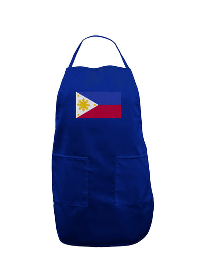 TooLoud Distressed Philippines Flag Dark Adult Apron-Bib Apron-TooLoud-Royal Blue-One-Size-Davson Sales