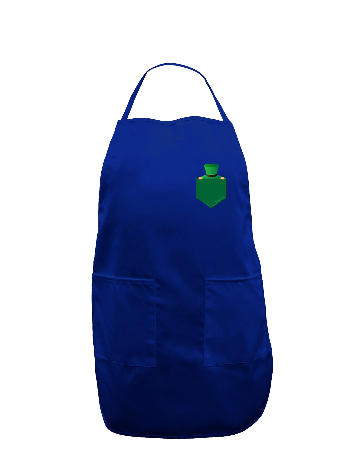 Leprechaun Peeking Out of Faux Pocket Dark Adult Apron by TooLoud-Bib Apron-TooLoud-Royal Blue-One-Size-Davson Sales