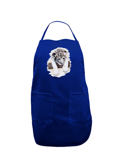 Leopard Cub Dark Adult Apron-Bib Apron-TooLoud-Royal Blue-One-Size-Davson Sales