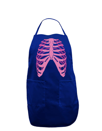 Human Pink Skeleton Bones Ribcage Dark Adult Apron-Bib Apron-TooLoud-Royal Blue-One-Size-Davson Sales