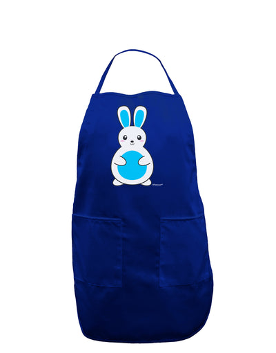 Cute Easter Bunny - Blue Dark Adult Apron by TooLoud-Bib Apron-TooLoud-Royal Blue-One-Size-Davson Sales