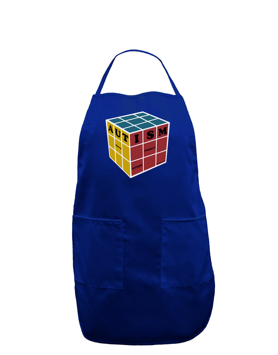 Autism Awareness - Cube Color Dark Adult Apron-Bib Apron-TooLoud-Black-One-Size-Davson Sales