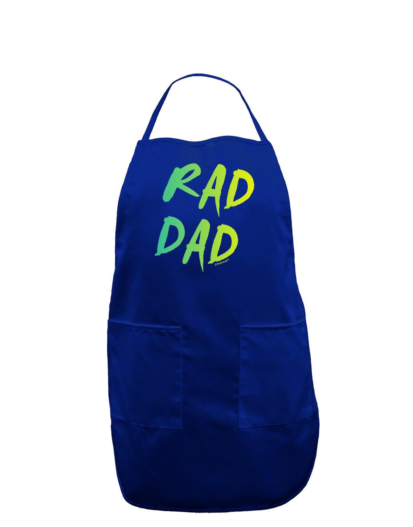 Rad Dad Design - 80s Neon Dark Adult Apron-Bib Apron-TooLoud-Royal Blue-One-Size-Davson Sales