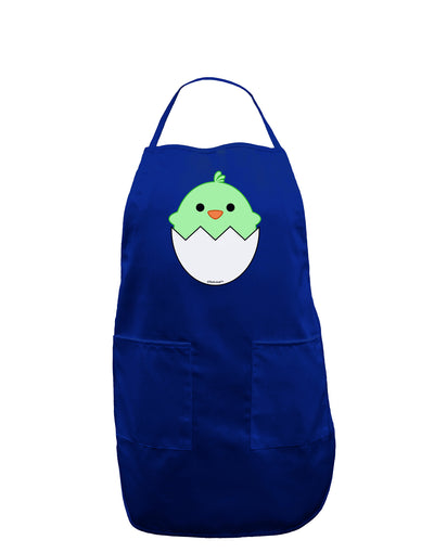 Cute Hatching Chick - Green Dark Adult Apron by TooLoud-Bib Apron-TooLoud-Royal Blue-One-Size-Davson Sales