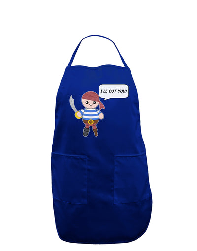 I'll Cut You - Petey the Pirate Dark Adult Apron-Bib Apron-TooLoud-Royal Blue-One-Size-Davson Sales