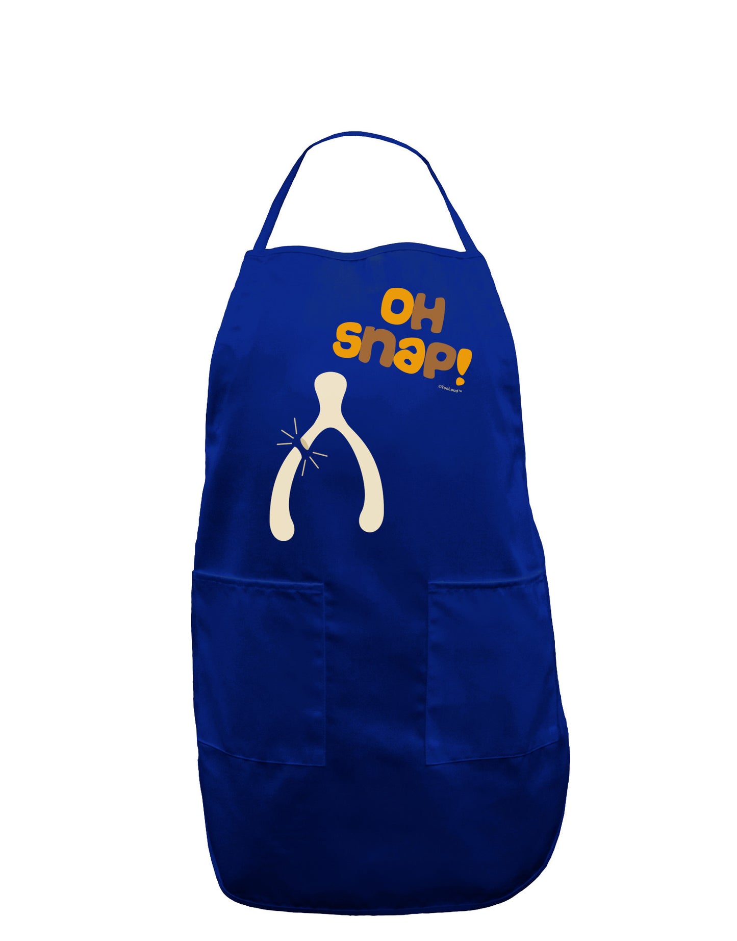Oh Snap Wishbone - Thanksgiving Dark Adult Apron-Bib Apron-TooLoud-Royal Blue-One-Size-Davson Sales