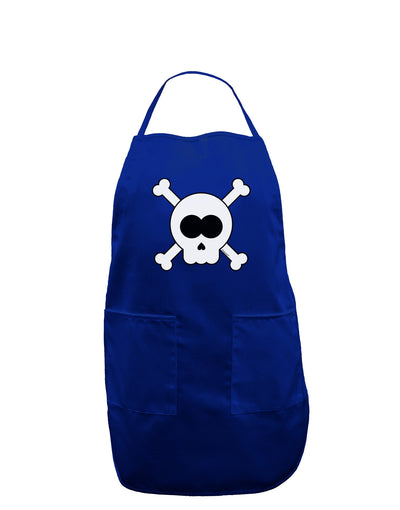 Skull and Crossbones Halloween Dark Adult Apron-Bib Apron-TooLoud-Royal Blue-One-Size-Davson Sales