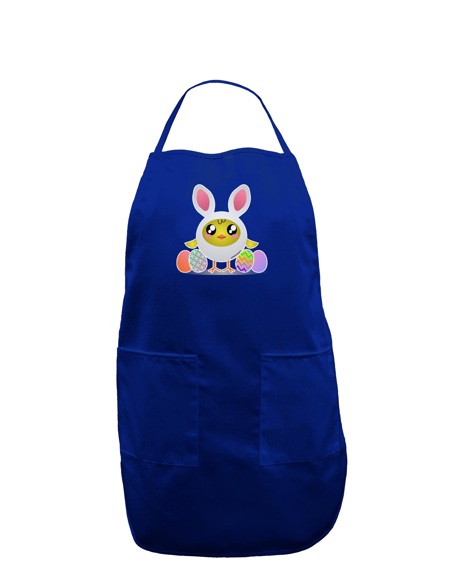 Chick In Bunny Costume Dark Adult Apron-Bib Apron-TooLoud-Royal Blue-One-Size-Davson Sales