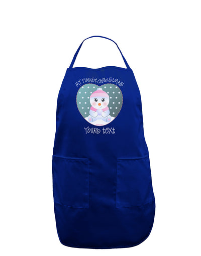 Personalized My First Christmas Snowbaby Girl Dark Adult Apron-Bib Apron-TooLoud-Royal Blue-One-Size-Davson Sales